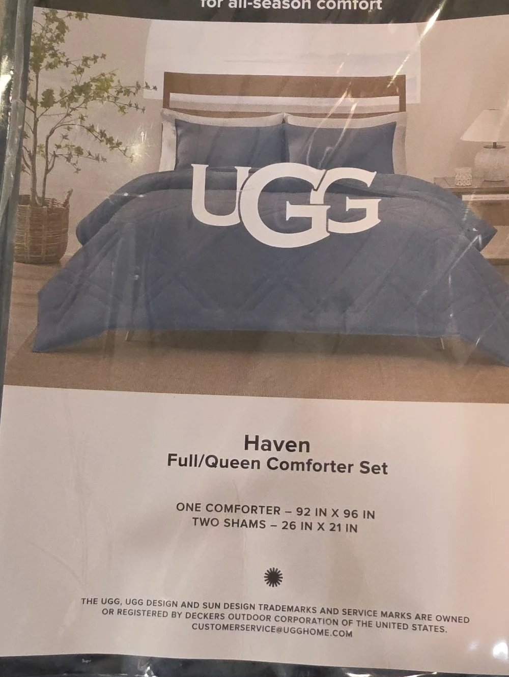 UGG Haven Full/Queen Comforter Set- Pacific Blue